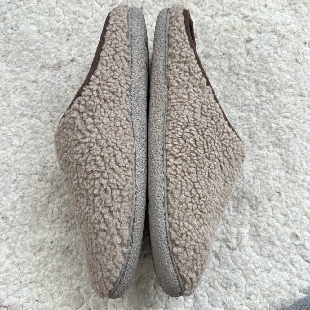 Eddie Bauer Men's Casey Tan Brown Faux Sherpa Slip On Slippers Size XL (12-13) - Picture 3 of 8